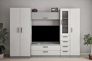 Стенка PS Юля Макси-2 У (ТВ-1.2 м) 2.8 м Серый / Светло Серый