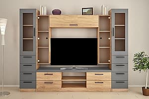 Living PS Z-7 (TV-1.2 m) 2.6 m Stejar Auriu / Grafit Gri