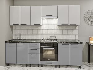 Кухня PS Юля 2.6 м (серия Y) Светло Серый / Серый