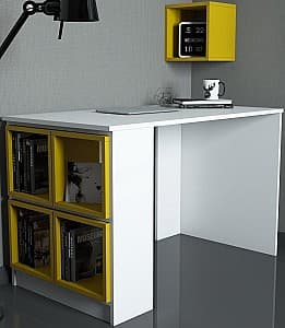 Офисный стол Trendy Коробка Белый/Желтый