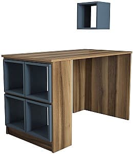 Офисный стол Trendy Коробка Орех (Коричневый)/Халцедон (Синий)