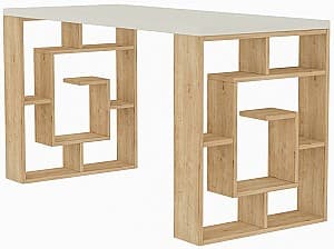 Офисный стол Trendy Лабиринт Белый/Дуб (Бежевый)