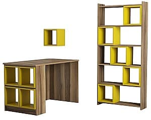 Офисный стол Trendy Коробка Орех (Коричневый)/Желтый