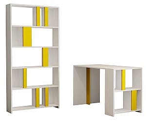 Masa de birou Trendy Lima Alb/Galben