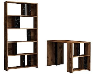 Офисный стол Trendy Lima Орех (Коричневый)/Черный Мрамор