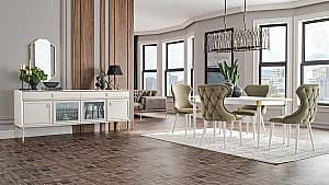 Стол Dogtas LORENTA JASMIN 196.4x100cm Белый/Золотистый