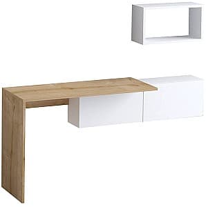 Masa de birou Trendy Tiff Alb/Stejar (Bej)