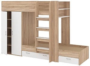 Детская кровать Pehotin Немо Дуб Сонома / Белый