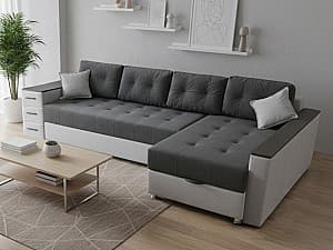 Canapea de colt Elegant Style Aurora 290 (LL) Gri Deschis / Gri Închis