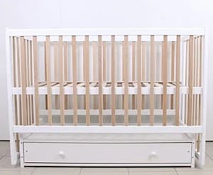 Patuc Kuzea Sofia Alb Natur pe balansoar cu sertar