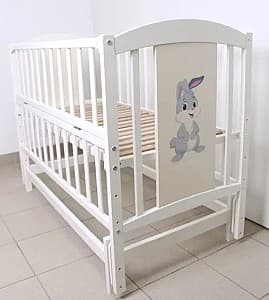 Кроватка Kuzea Кролик Белый на маятнике