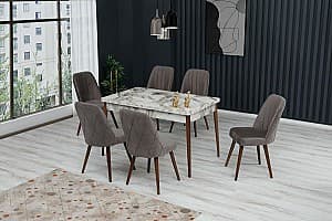 Set de masa cu scaune Kelebek ES-604 (6 scaune)