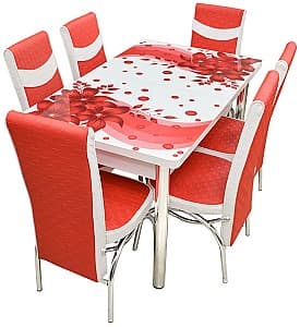 Set de masa cu scaune Kelebek ES-11 (6 scaune)