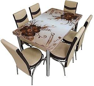 Set de masa cu scaune Kelebek ES-06 (6 scaune)