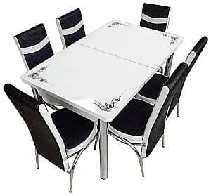 Set de masa cu scaune Kelebek ES-05 (6 scaune)