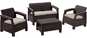 Set de mobila de grădină Keter Corfu Set Brown/Oat