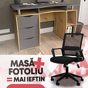 Офисный стол Yasen Смарт NEW Дуб Артизан (Коричневый) / Графит Серый + Кресло Waltz OC-833