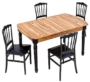 Набор стол и стулья Modalife Sofia + 4 стула Miray Black (Черный)