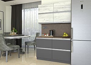 Кухня Yasen Мадера 1.2 м (ящики) Дуб Крафт Белый / Графит Серый