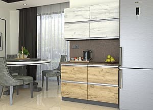 Кухня Yasen Мадера 1.2 м (ящики) Дуб Крафт Белый / Дуб Крафт Золотой