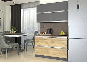 Bucatarie Yasen Madera 1.2 m (sertare) Gafit Gri / Stejar Kraft Auriu