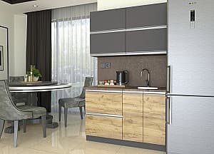 Bucatarie Yasen Madera 1.2 m (dulap sub chiuvetă) Grafit Gri / Stejar Kraft Auriu