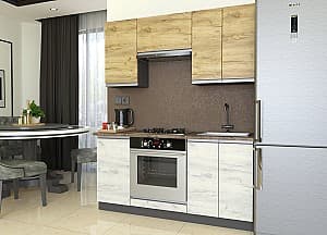 Bucatarie Yasen Madera 1.6 m Stejar Kraft Auriu / Stejar Kraft Alb