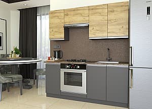 Bucatarie Yasen Madera 1.8 m Stejar Kraft Auriu / Grafit Gri