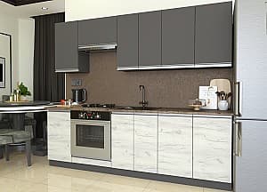 Кухня Yasen Мадера 2.4 м Графит Серый / Дуб Крафт Белый