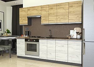 Кухня Yasen Мадера 2.4 м Дуб Крафт Золотой / Дуб Крафт Белый