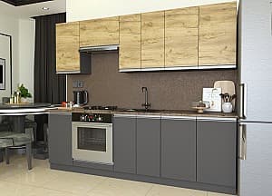 Bucatarie Yasen Madera 2.4 m Stejar Kraft Auriu / Grafit Gri