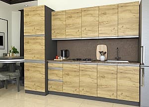 Bucatarie Yasen Madera 2.6 m Stejar Kraft Auriu