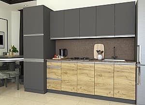 Bucatarie Yasen Madera 2.6 m Grafit Gri / Stejar Kraft Auriu