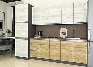Кухня Yasen Мадера 2.6 м Дуб Крафт Белый / Дуб Крафт Золотой