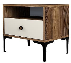 Прикроватная тумбочка Trendy Lizbon 533 Орех (Коричневый)/Крем