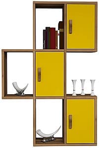 Навесная полка Trendy Flora Орех (Коричневый)/Желтый