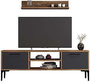 Стенка Trendy Riga Антрацит (Серый)/Орех (Коричневый)