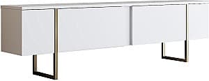 Comoda TV Trendy Lux Alb/Auriu