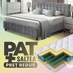 Pat Ambianta Rio 1.8 m Verde Deschis + Saltea Salt Confort Lux 180x200