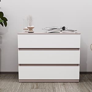 Comoda Bayro Harmony 100x81x45 cm Piatra Gri / Alb