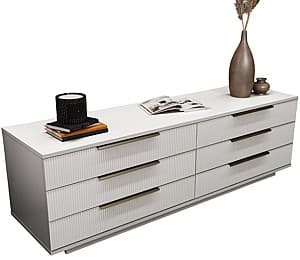 Comoda Bayro Napoli Alb Mat 180x56x50 cm (Positano)