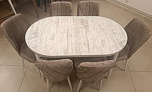 Set de masa cu scaune Kelebek ES-732 (6 scaune)