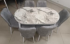 Set de masa cu scaune Kelebek ES-770 (6 scaune)