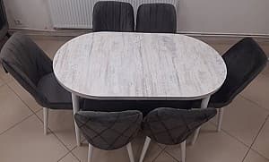 Set de masa cu scaune Kelebek ES-712 (6 scaune)