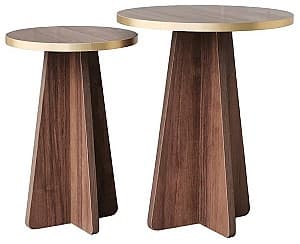 Masa de reviste Trendy Mushroom 2 Auriu/Nuc (Maro)