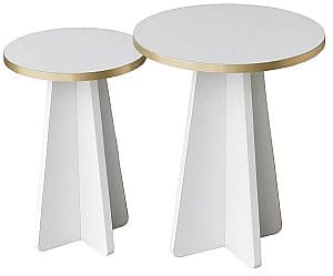 Masa de reviste Trendy Mushroom 2 Auriu/Alb