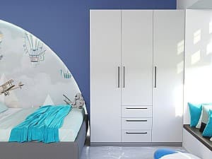 Шкаф Bayro Serenity 150x220x51.8 см Мокрый Асфальт  (3 Ящика)