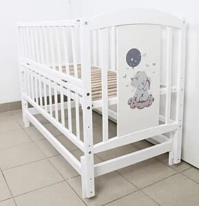 Кроватка Kuzea Слоник Белый на маятнике