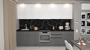 Кухня ArtFlame Gola 3 м White(Белый)/Storm Grey(Серый)