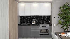 Кухня ArtFlame Gola 2.2 м White(Белый)/Storm Grey(Серый)